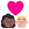 Kiss- Woman- Man- Medium-Dark Skin Tone- Medium-Light Skin Tone emoji on Microsoft